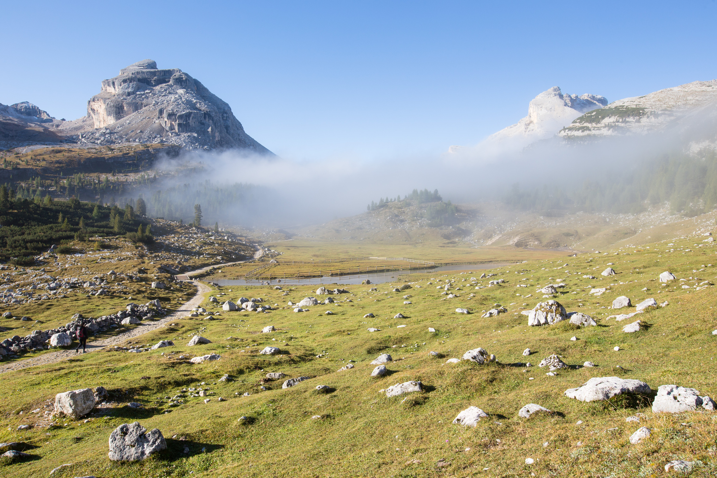 Morgennebel im Naturpark Fanes-Sennes-Prags